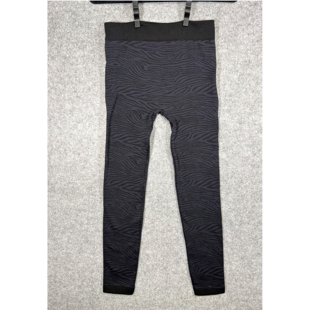 Blue Star Clothing Company Leggings Womens L/XL Black Zebra Fleece Lined - Picture 1 of 8
